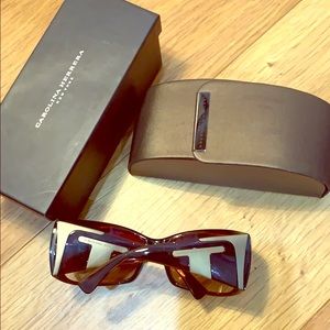 Carolina Herrera Brown Sunglasses